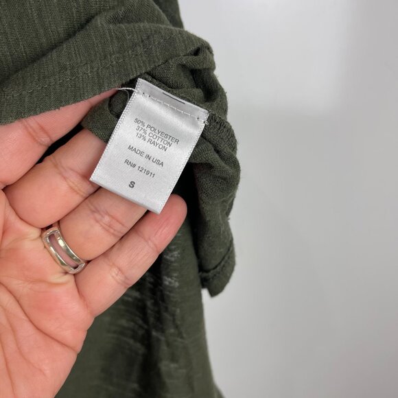 LNA Rolled Sleeve Slub Top Short Sleeve Green Women's Size Small - Picture 6 of 8